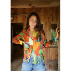 CHEMISE EN COTON SOIE Rojo