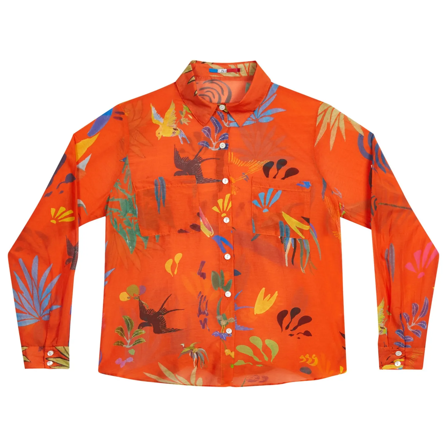 CHEMISE EN COTON SOIE Tangerine Red