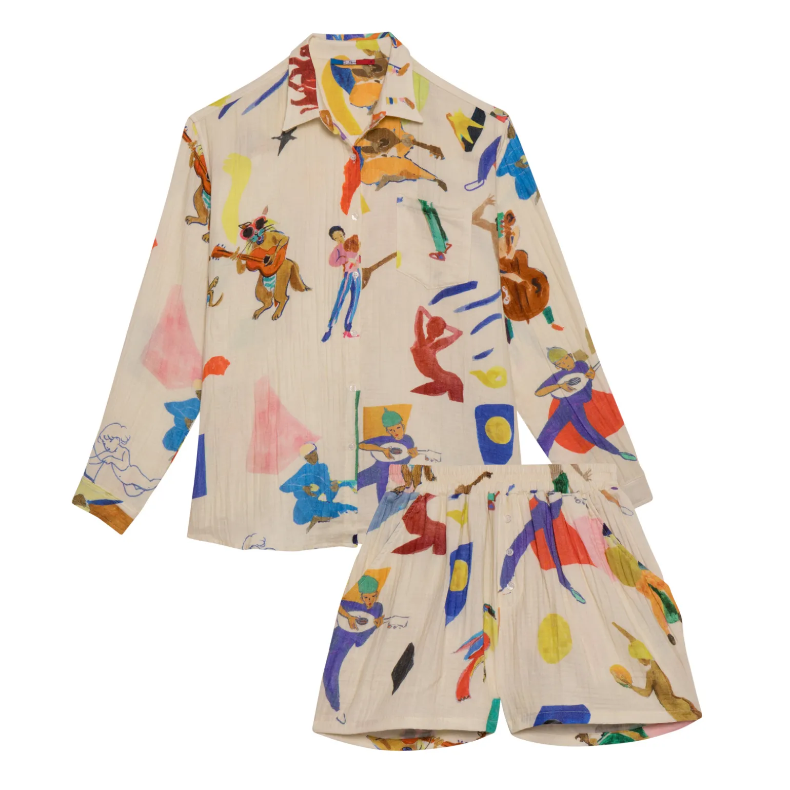 CHEMISE EN GAZE DE COTON MUSIC CUT