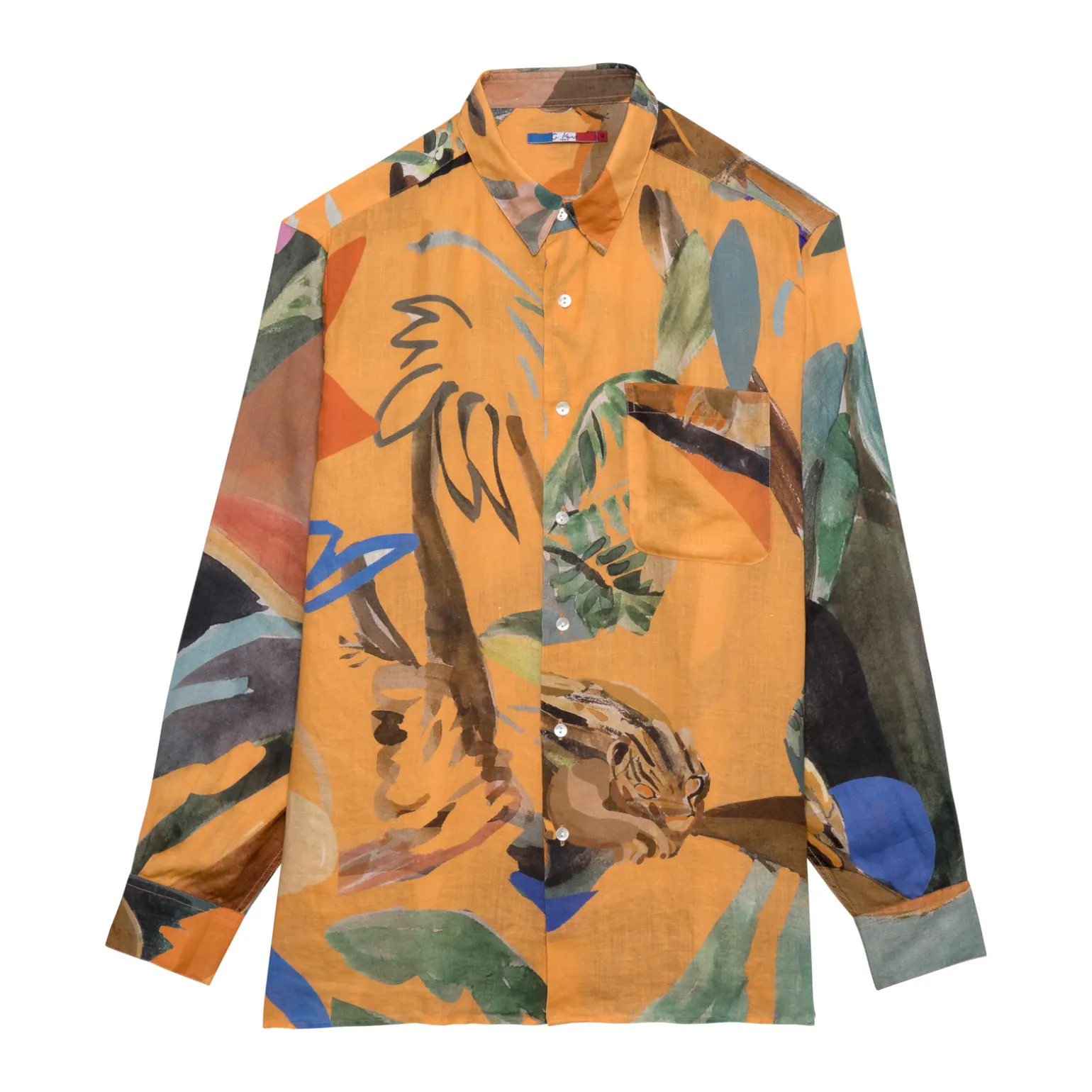 CHEMISE EN LIN DANCING WOOD ORANGE