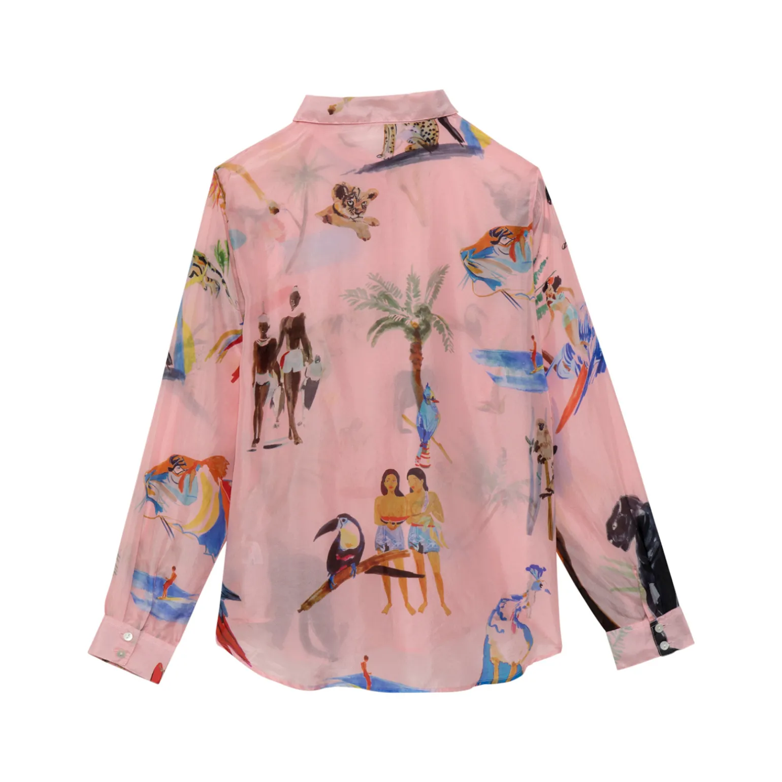 CHEMISE EN SOIE ANIMAL PINK PARTY
