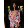 CHEMISE EN SOIE PERRUCHES ROSE