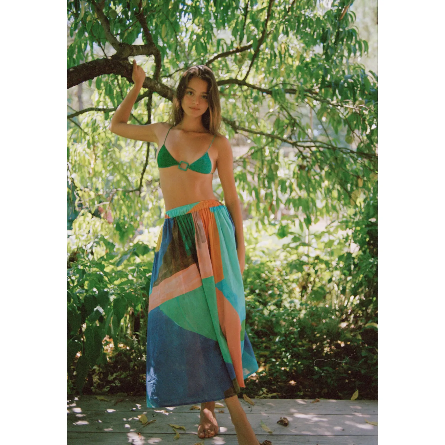 JUPE ROSE BLEU VERT