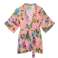 KIMONO COURT PERRUCHES ROSE