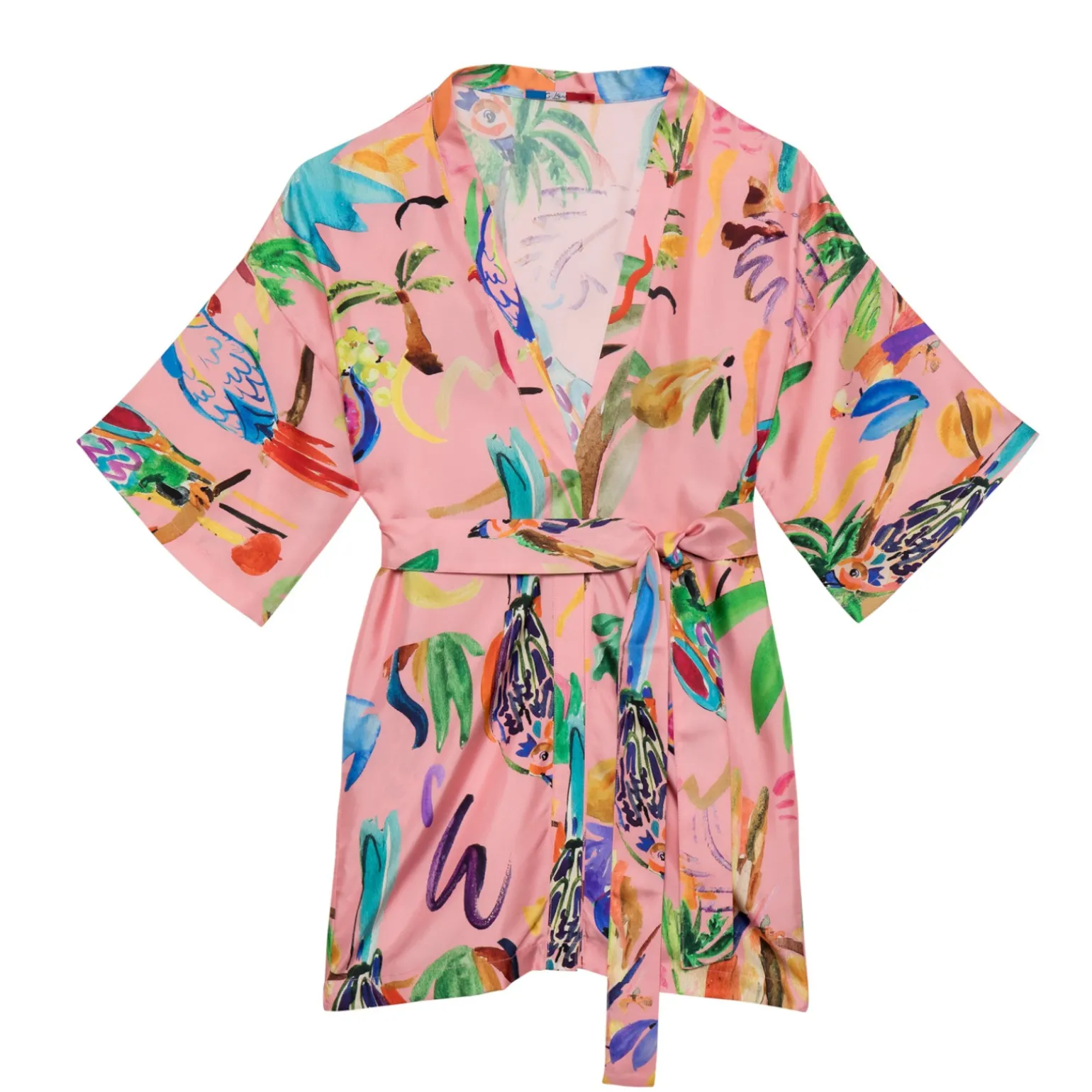 KIMONO COURT PERRUCHES ROSE