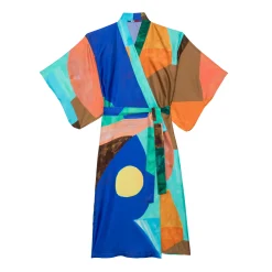 KIMONO ROSE BLEU VERT