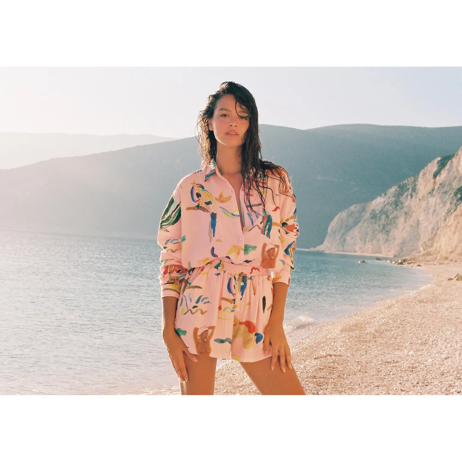 SHORT EN GAZE DE COTON ABRA ROSSA