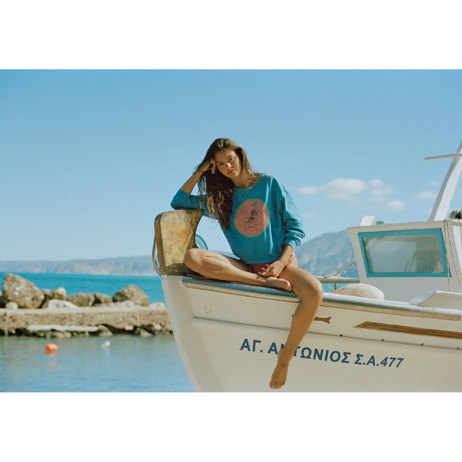 Sweat-Shirt Blue Dolphin Love