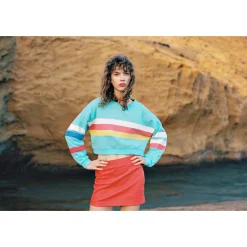 sweat-shirt White Red Yellow Stripes