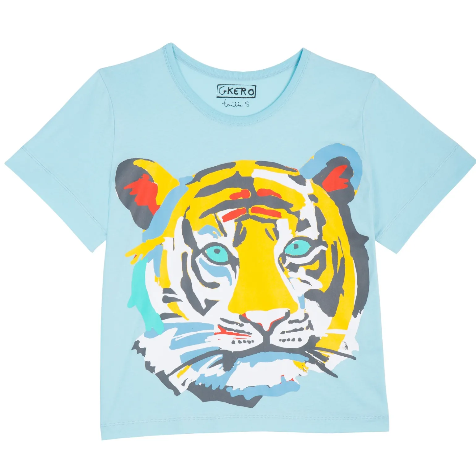 TEE SHIRT Tiger Face Blue